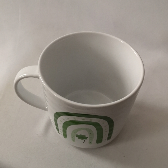 Large White Ceramic Irish Good Luck Clover Rainbow Coffee/Tea Mug, Prima Design - Picture 2 of 4